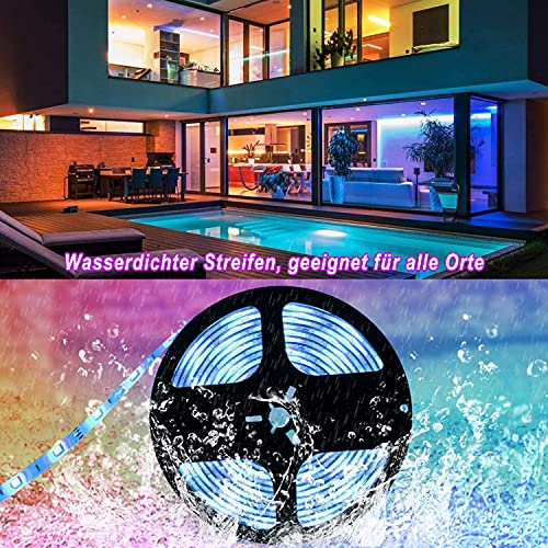 ALED LIGHT Bluetooth LED Streifen, 5050 5M RGB LED Stripes Licht Smart-Telefon Kontrolliertes RGB Lichtschläuche LED Lichtband 12V für Haus, Garten, Dekoration