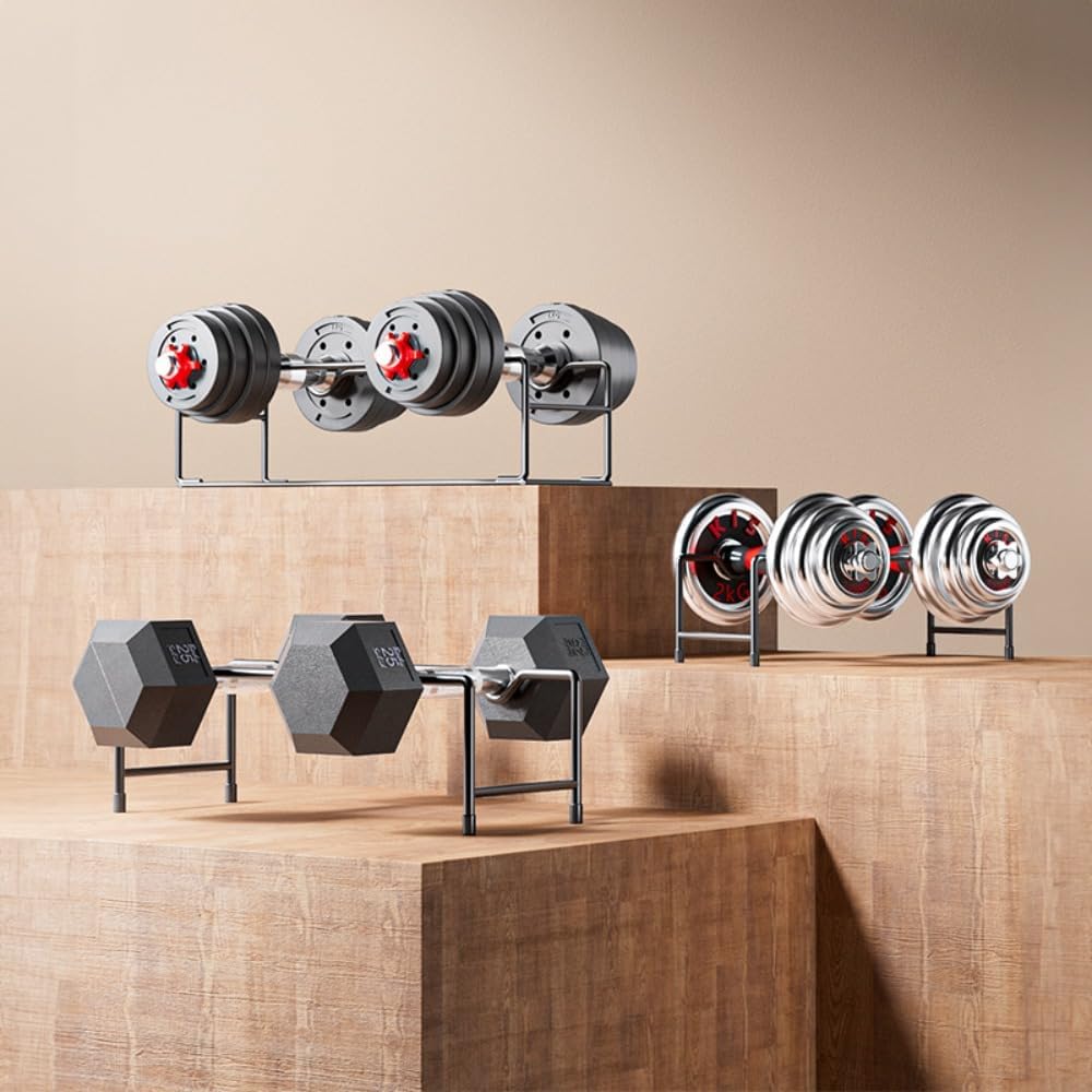 RoastMe 小型ダンベルスタンド、バーベルラック、ダンベルラック、コンパクトダンベルスチールラックダンベルバーベル収納ラックダン