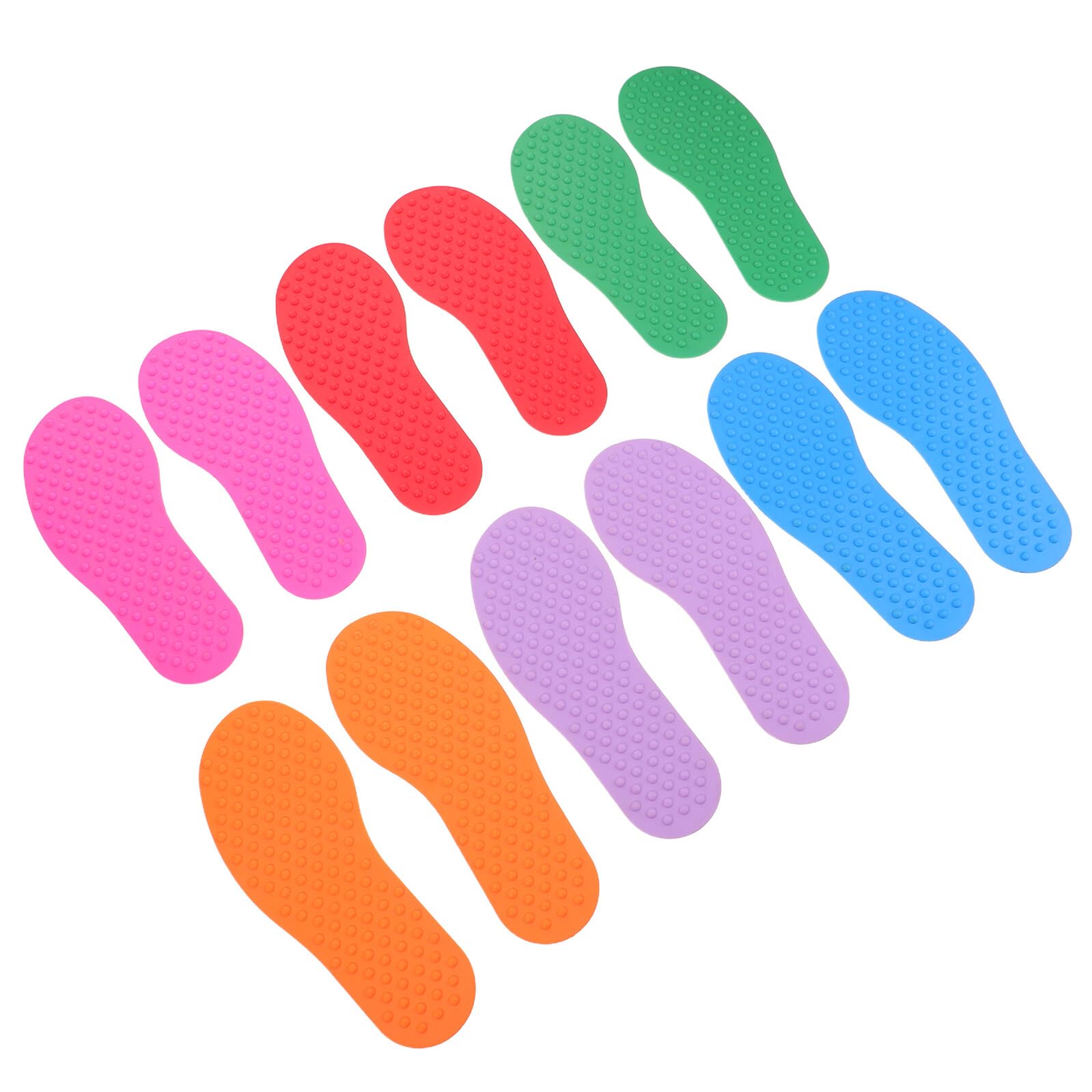 6 Paires de Marqueurs de Position en Caoutchouc de Pied pour Garçon et Filles, Jouets Sensoriels Tactiles pour Salle Sensorielle et Entraînement Coordination Main-Pied