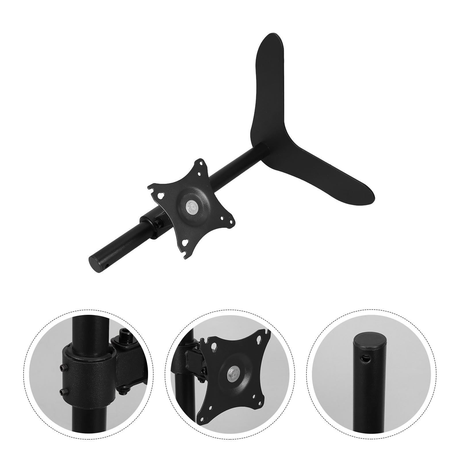 OUNONA Supporto a 27 e Tavolo da Altezza Monitor per Regolabile Rotazione 360° Inclinazione ±45° 14 Pollici in Acciaio Nero per Schermi per Ufficio