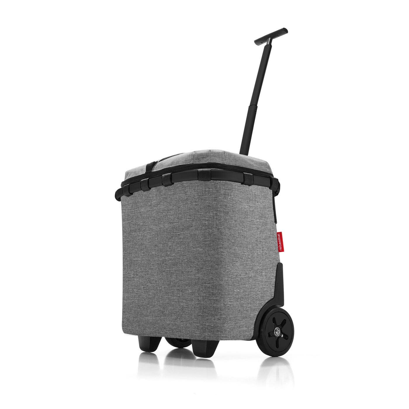 reisenthel carrycruiser iso Twist Silver - Tragbarer und verschließbarer Einkaufstrolley mit Kühlfunktion, stabilem Aluminiumrahmen, Schultergurt und herausnehmbarer Netz-Innentasche