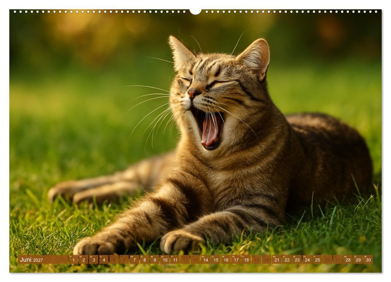 Katzenblicke – Eleganz und Anmut (hochwertiger Premium Wandkalender 2027 DIN A2 quer), Kunstdruck in Hochglanz: Kunstvolle Katzenbilder fürs ganze Jahr (CALVENDO Tiere)