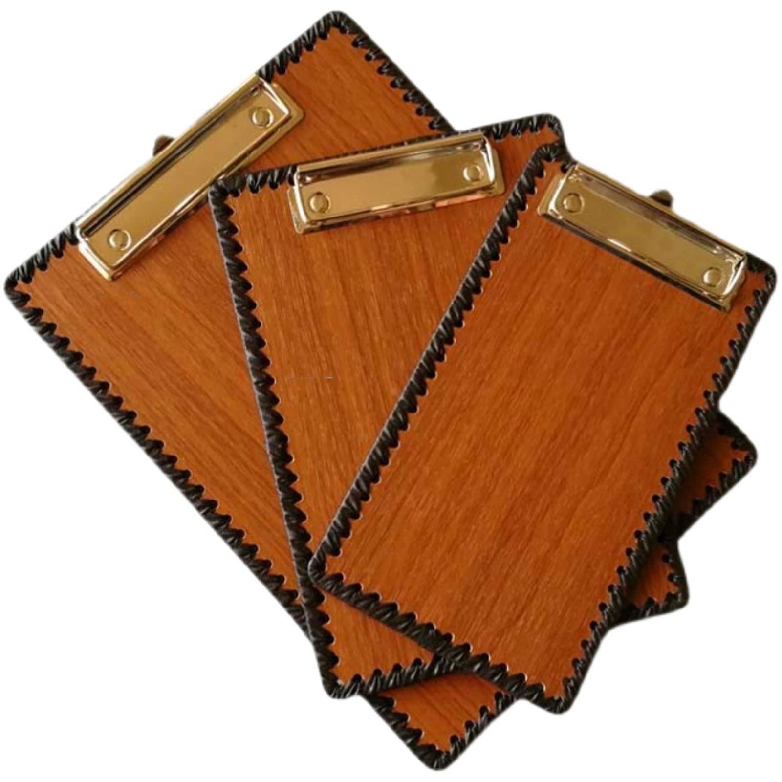 Portablocco/Cartella Portadocumenti 5 confezioni semplici Appunti con clip in metallo clip in legno di smistamento cartella scrittura tampone menu clip for scuola, ufficio, commercio, ristorante Carte