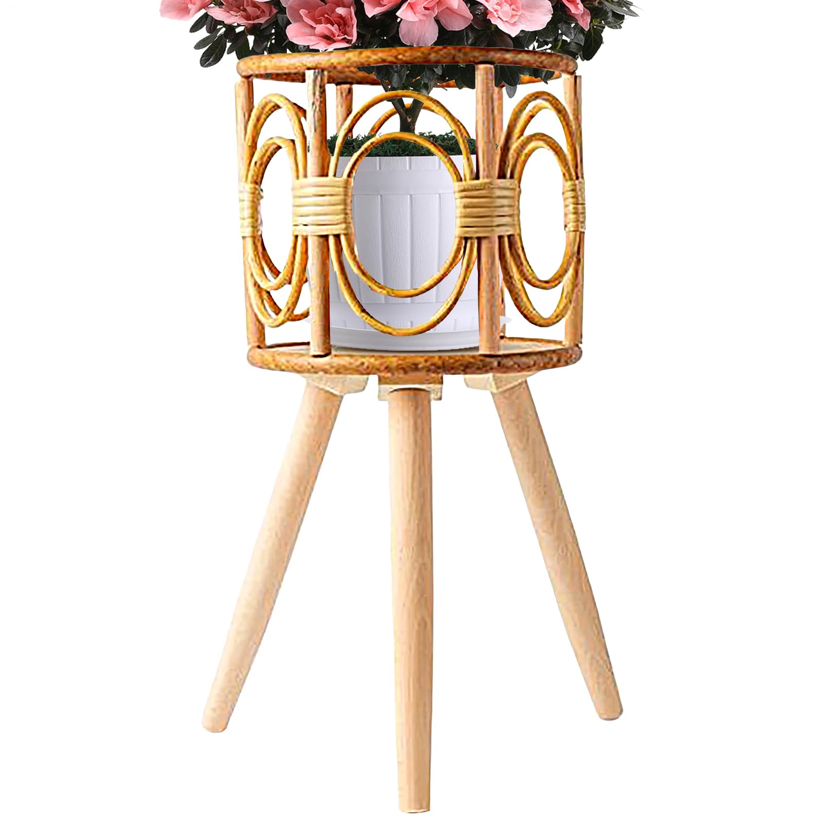Étagère de sol bohème en bois pour sublimer vos plantes d'intérieur et créer un coin de verdure