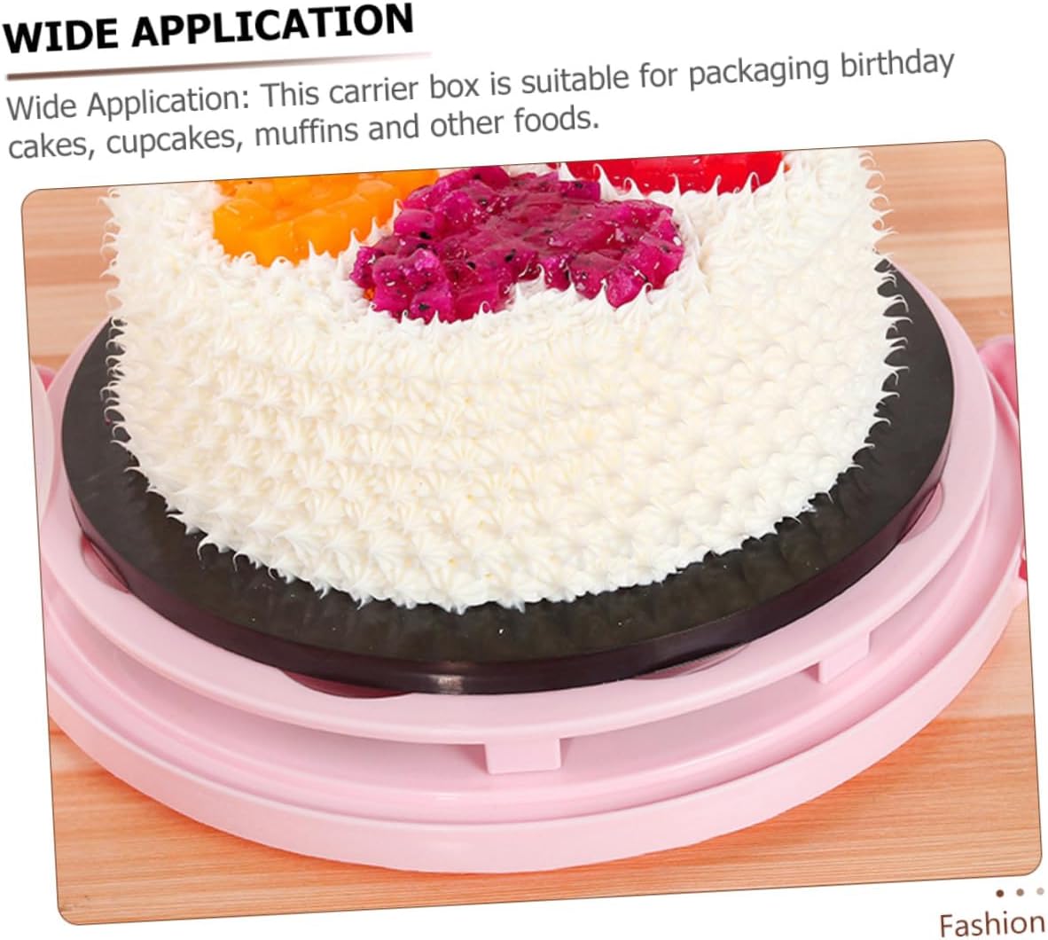 Pink Birthday Cake Carrier Box with Handle Lightweight Plastic Cake Storage and Transport Case for Outdoor Use Reusable Dessert Packaging for Cupcakes Pies Muffins and Baked Goods