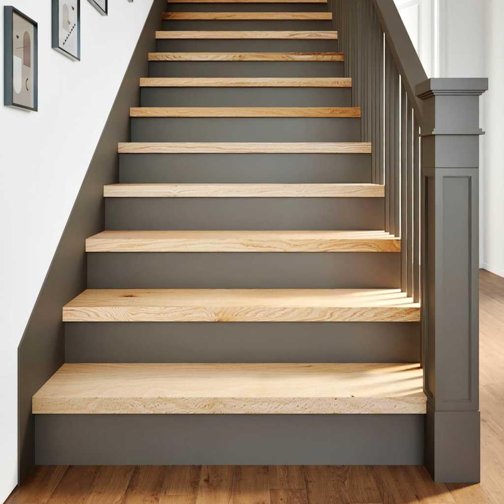 vidaXL Treppenstufen 16 STK. Unbehandelt 100x30x2 cm Massivholz Eiche, Treppenstufe für Holztreppen, Treppenstufe Holz, Fenstersims