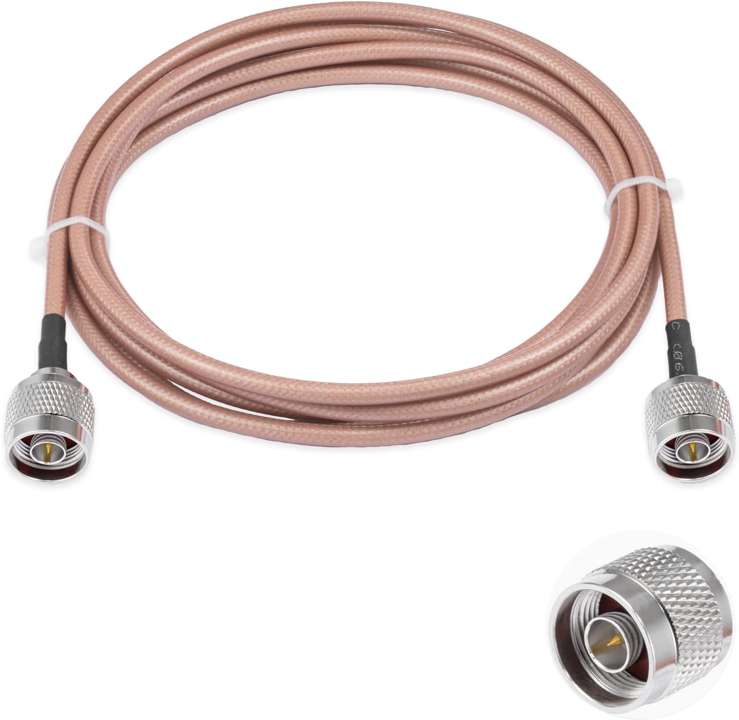 Vecys N to N Male Jumper N Male to N Male Low Loss Coaxial Cable RG400 10FT/3M for 3G 4G 5G LTE Antenna Ham Radio GPS WiFi