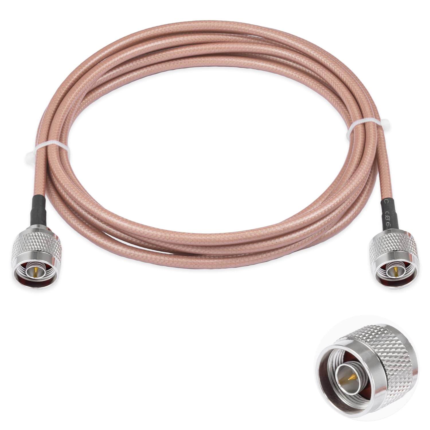 N to N Male Jumper N to N Male Low Loss Coaxial Cable RG400 10FT/3M for 3G 4G 5G LTE Antenna Ham Radio GPS WiFi