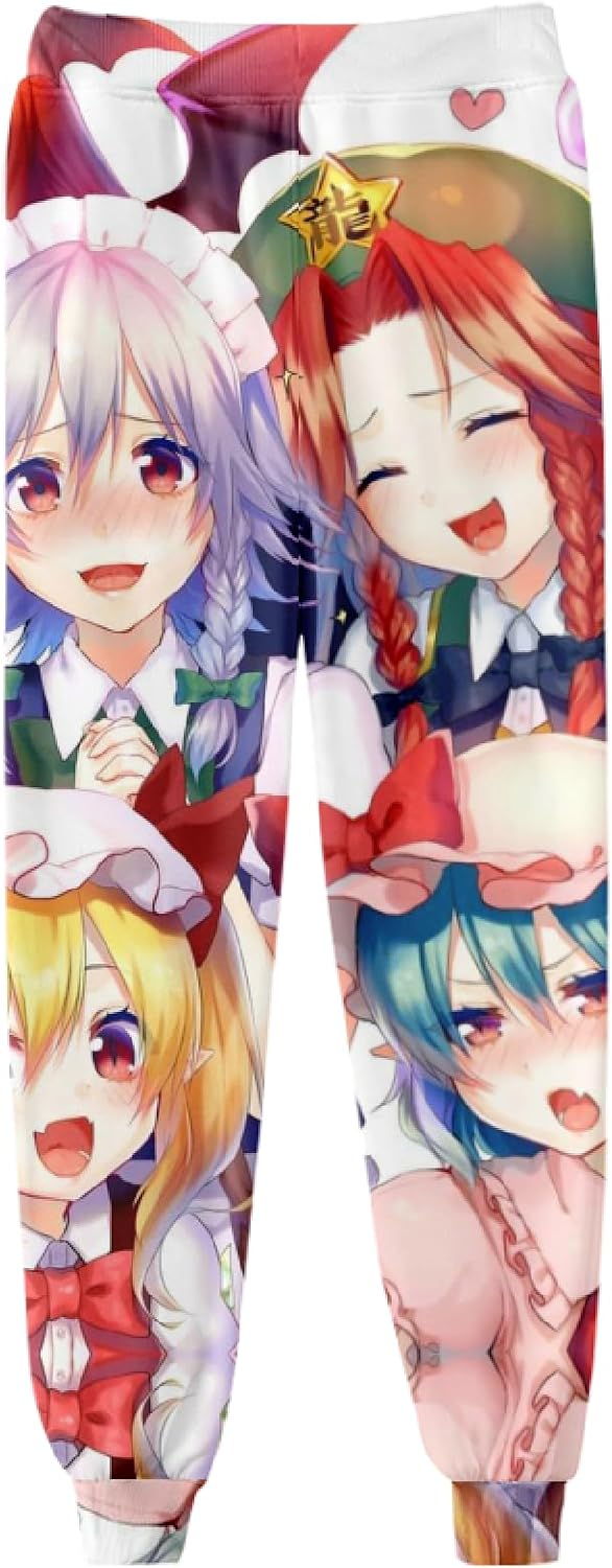 ISaikoy Anime Touhou Project Pants Trousers Gym Joggers Drawstring Cosplay Costume Sweatpants