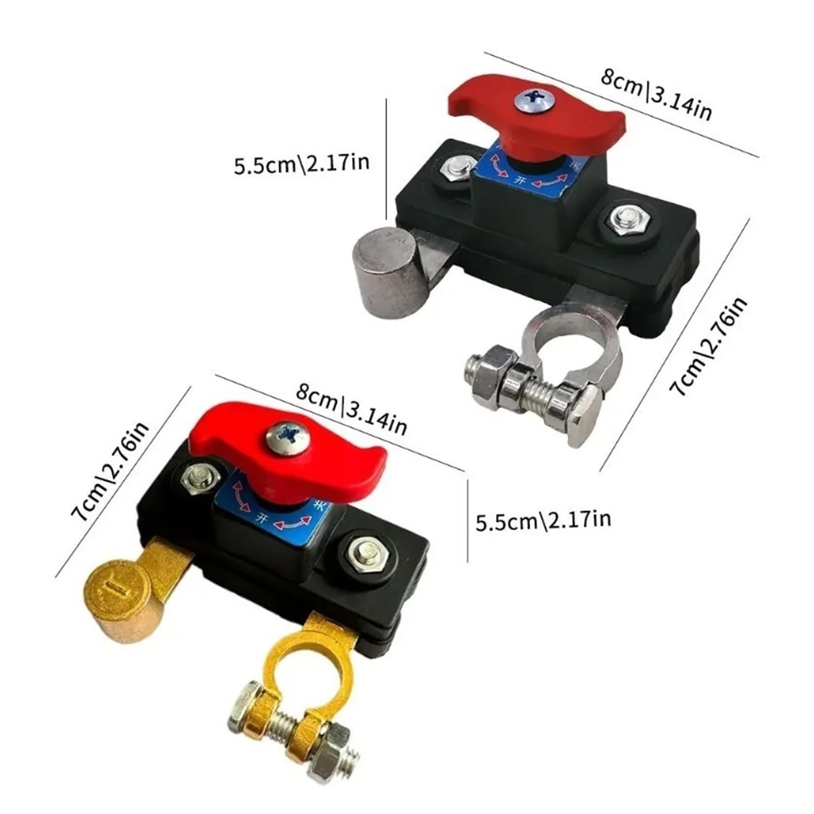 Interruptor de corte maestro de doble voltaje de 12/24 V, aleación de zinc negativo con reinicio automático de PCB y botón libre de herramientas