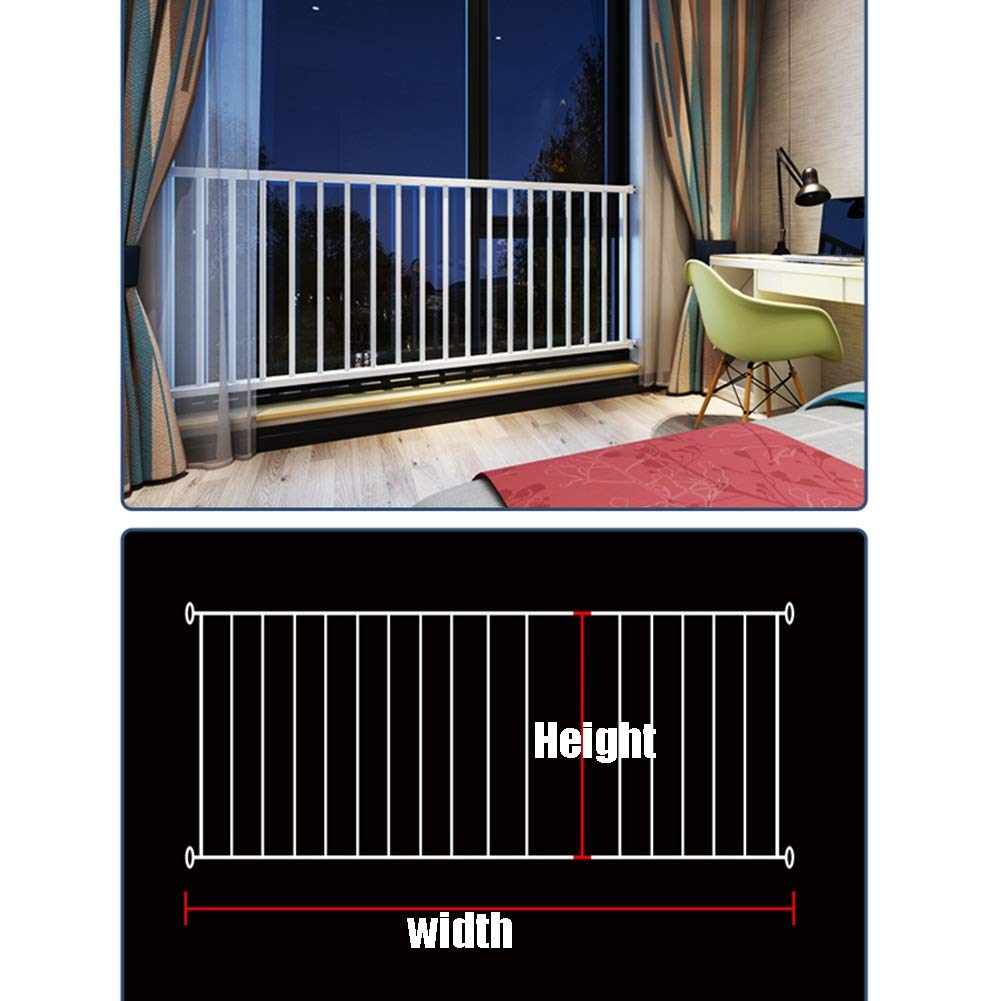 Barrera de seguridad para ventanas para barandillas de balcón, instalación montada a presión, 6 colores disponibles (blanco, 80 x 50 cm), protección para niños y mascotas, seguridad para el hogar.
