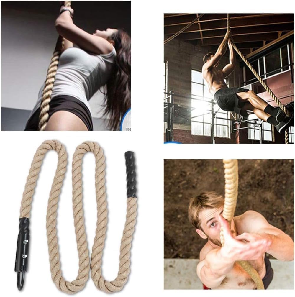 AZIEBAYこの多機能な腕の筋力トレーニング用クライミングロープは、滑り止め機能、難易度調整機能を備え、環境に優しい素材で作られて
