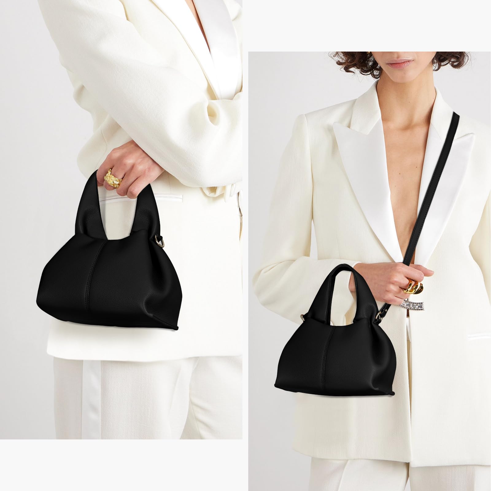 ACUYE Sac fourre-tout en cuir synthétique pour femme, sac à main avec bandoulière réglable, style Y2K, pour l’automne