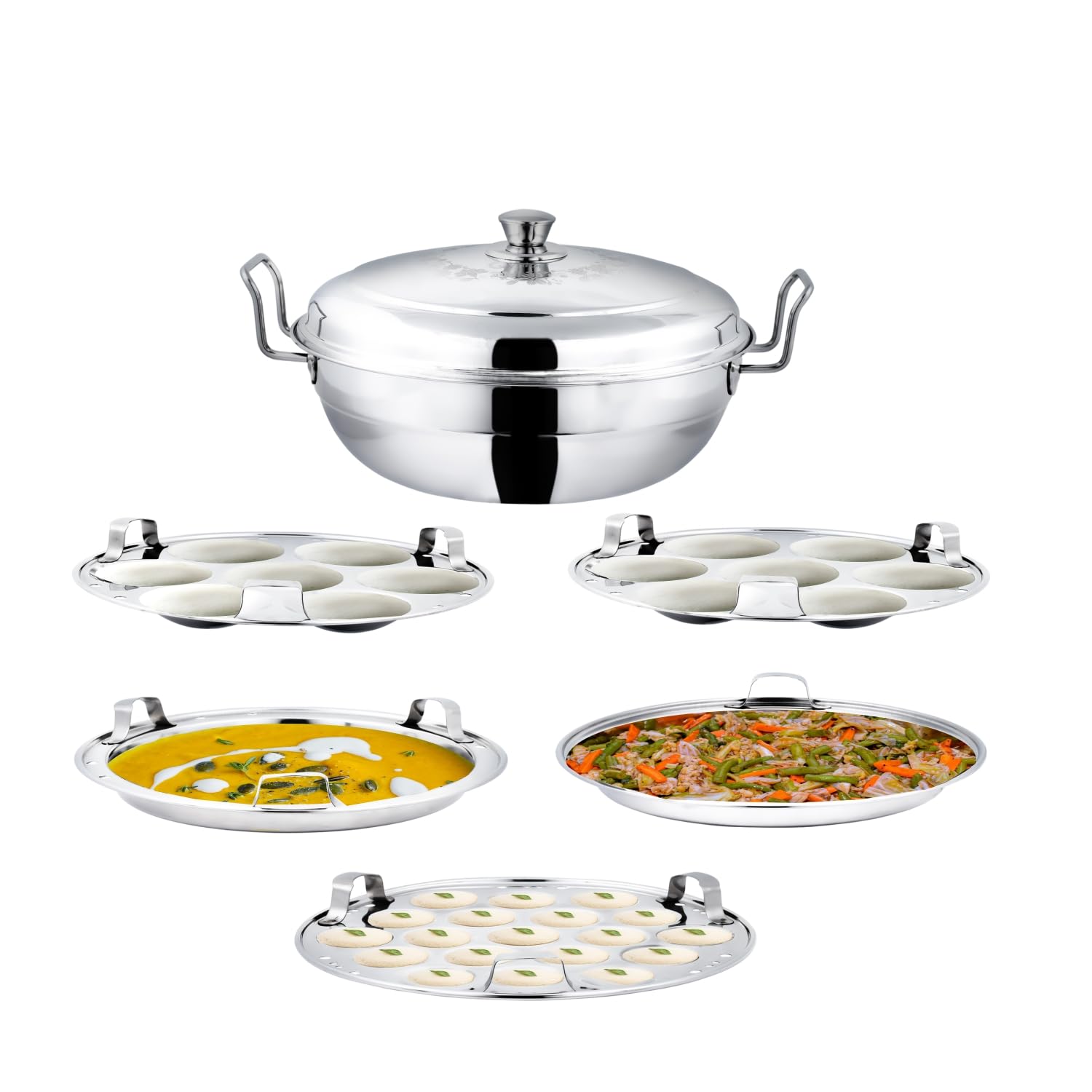 Qyntor Stainless Steel Idli/Dhokla/Momo Maker/Cooker/Multi Kadai