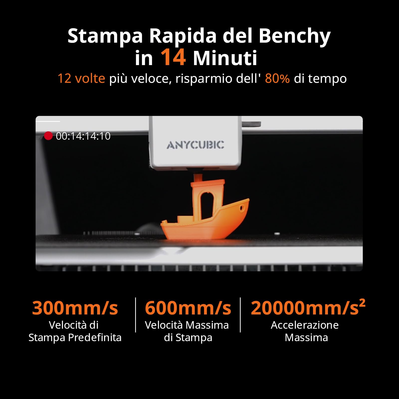 Anycubic Kobra X Multicolore Stampante 3D + PLA Filamento Nero 4KG, Stampa a 4 Colori, Velocità Elevata di 600 mm/s