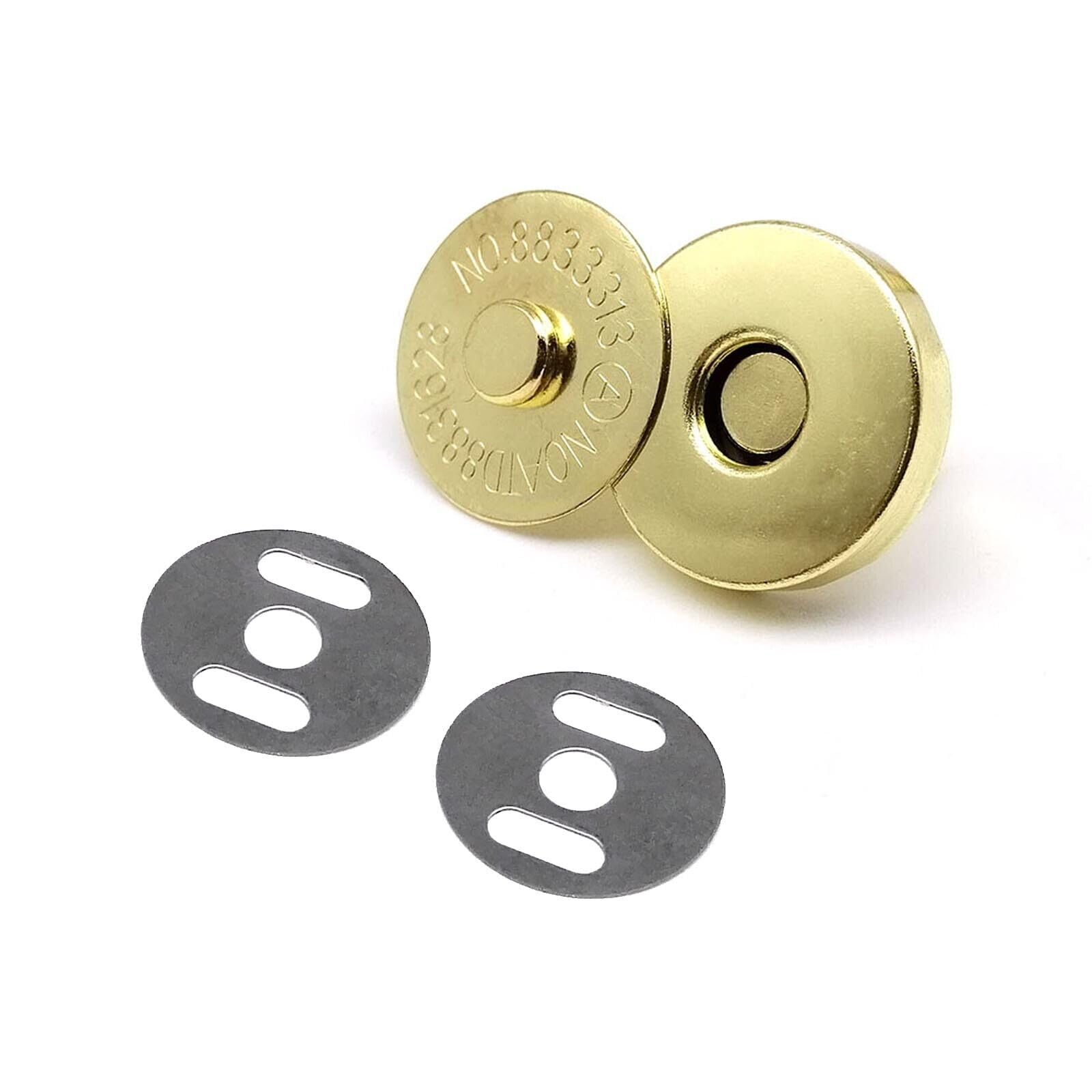20 Magnetic Bag Clasp Fasteners 18mm Replacement Handbags Press Stud Closure (Gold (C072))