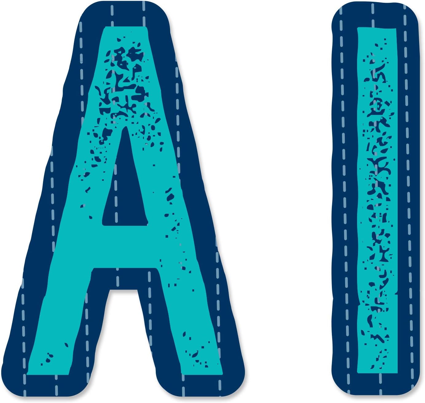 amazon com eureka blue number and alphabet bulletin board and classroom decorations 180pcs 4 h office products