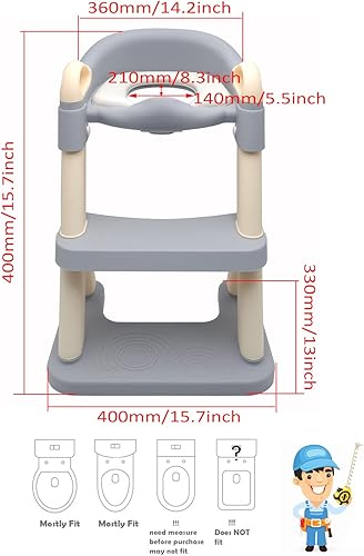 Vista 82 de HTTMT - Escalones infantiles con asiento de bebé para baño, ET-BABY001/002 Verde