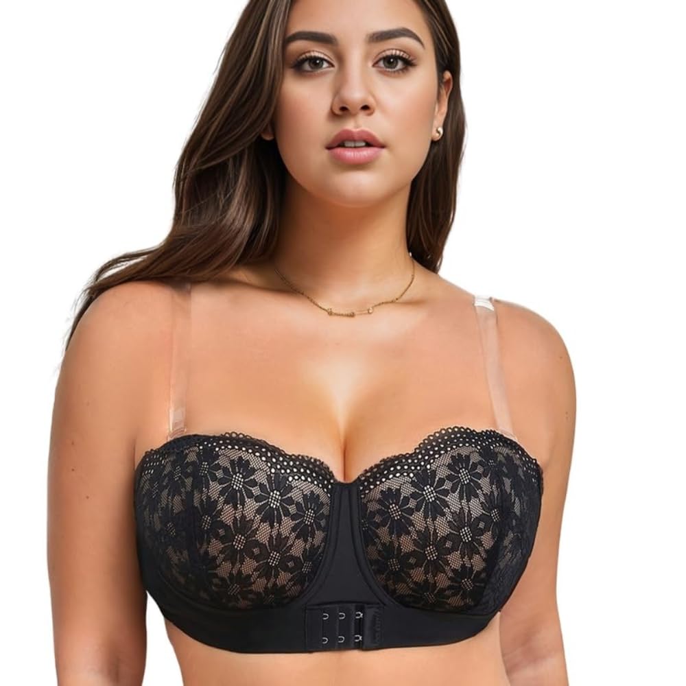 Women’s MIPPO Lace Flower Embroidered Hollow Mesh Bra | Front Buckle Small Chest Push-Up Bra | Stable Shoulder Strap, Gathered, Breathable, Adjustable and Side Breast Reduction Black Women’s MIPPO Lace Flower Embroidered Hollow Mesh Bra | Front Buckle Small Chest Push-Up Bra | Stable Shoulder Strap, Gathered, Breathable, Adjustable and Side Breast Reduction Black
