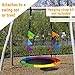Royal Oak Saucer Tree Swing,Giant 40 Inches with Carabiners and Flags, Heavy Duty 1680D Oxford Fabric,700 lb Weight Capacity, Steel Frame,Waterproof, Easy Install Step by Step Instructions (Rainbow)