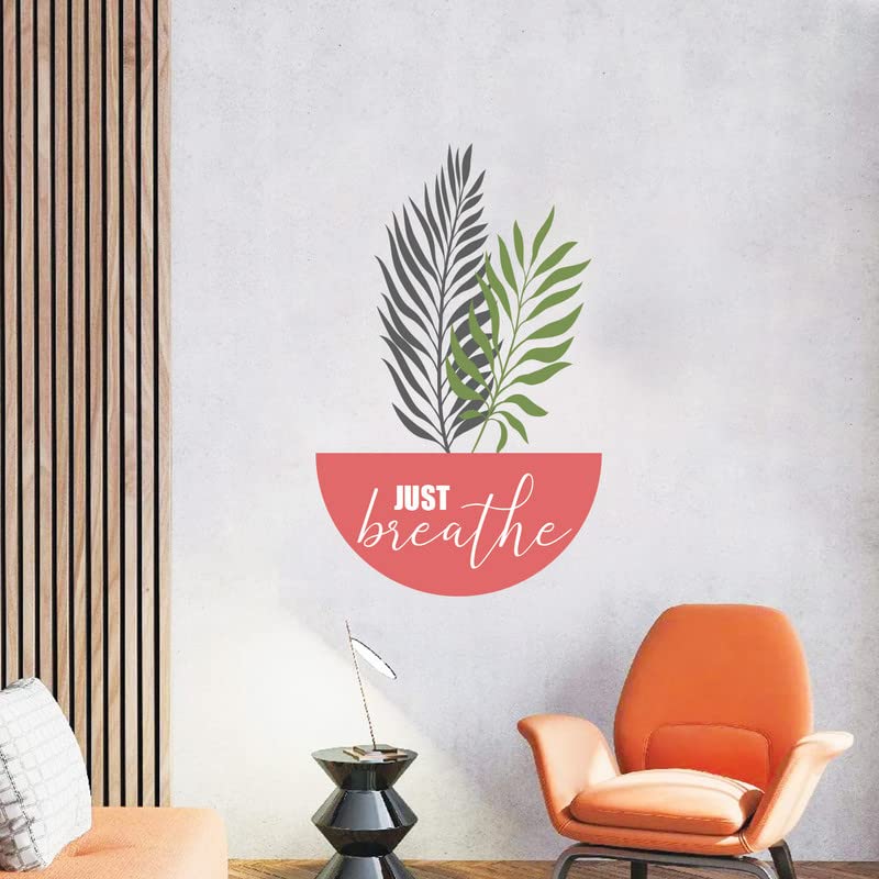 Image of Kotart - Just Breathe Wall Stickers /Decals - PVC Vinly HD Leaf Printed Sticker for Living Room Bedroom Balcony Studio Wall Decor