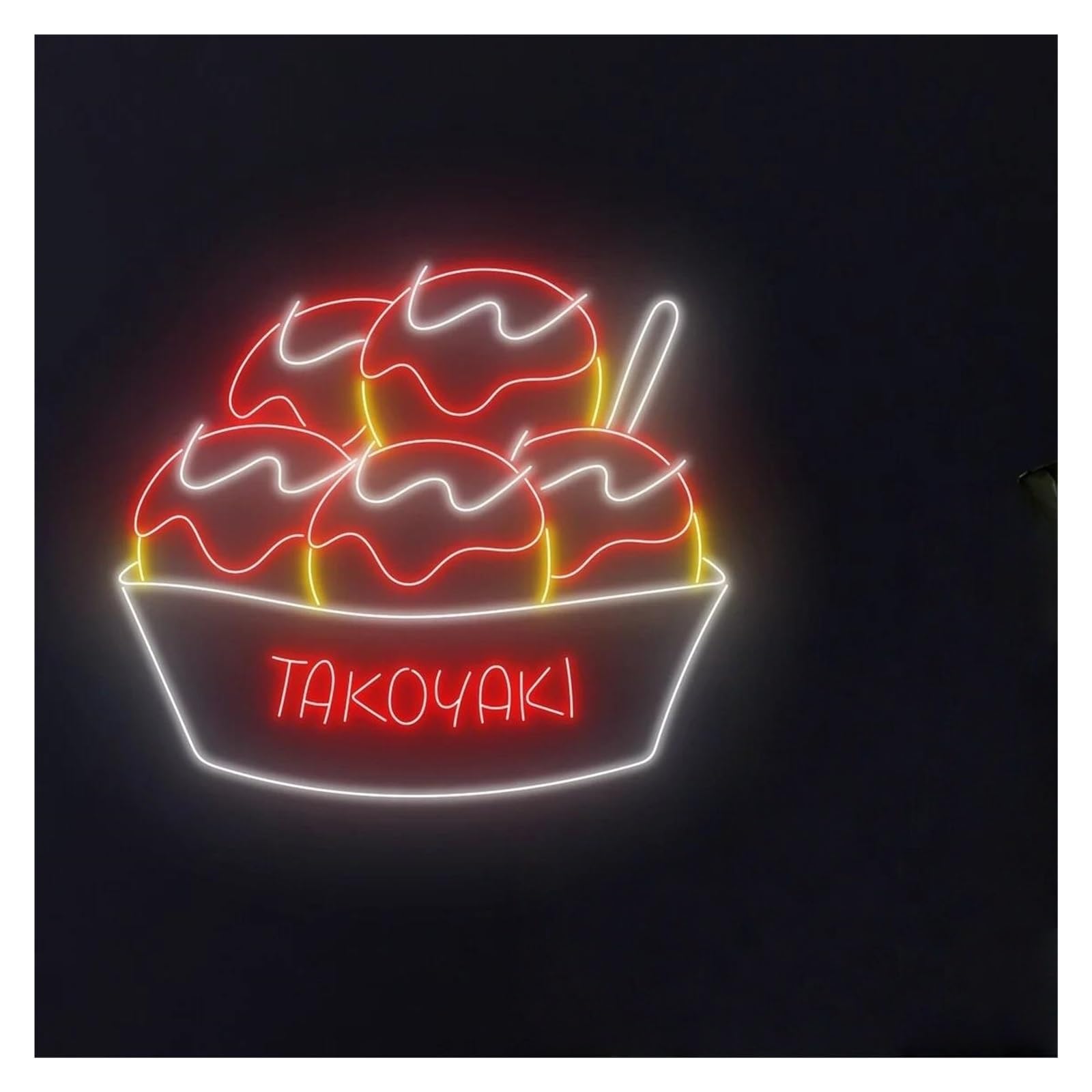 SHOUXI Sign Lamp Takoyaki Neon Sign Octopus Dumplings LED Light Japanese Food Restaurant Shop Business Window Display Decor 45cm