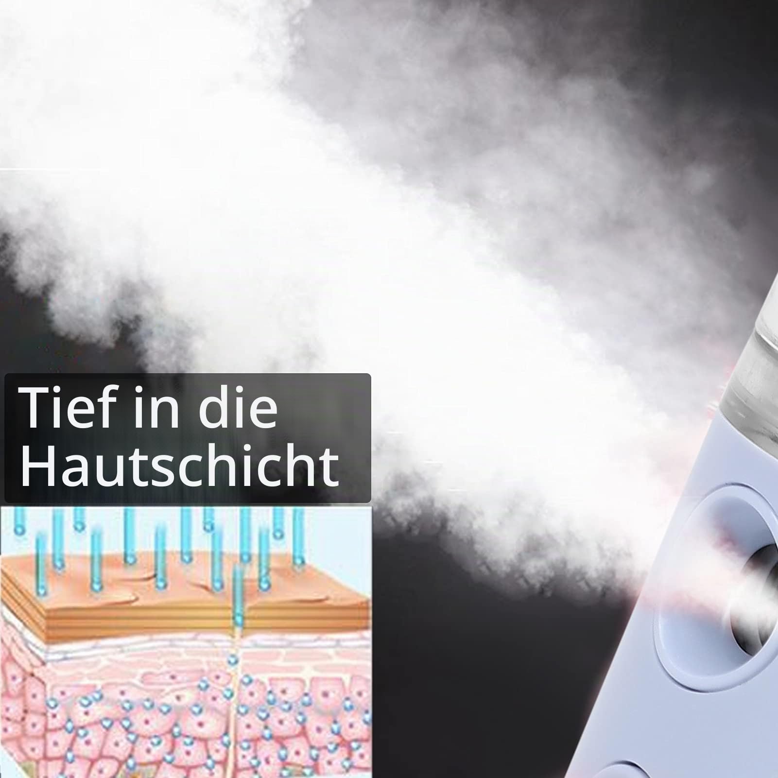Sonew Gesichtsnebel Sprüher, Wiederaufladbarer Nano Gesicht Mister, Feuchtigkeitsspendender, Feuchtigkeitsspendender Gesichts-Luftbefeuchter-Sprüher für Mann und Frau, der(helles Lila)