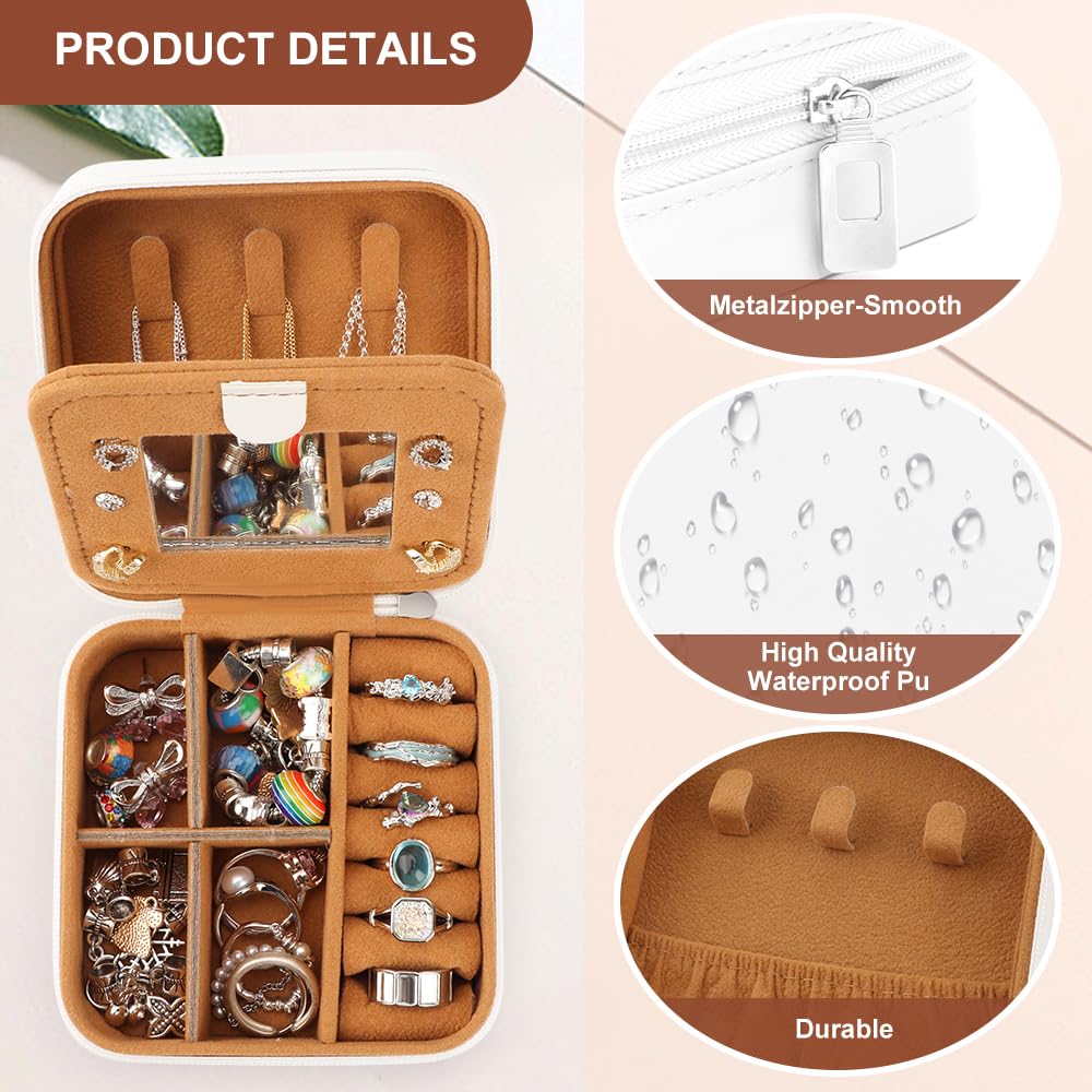 Portagioie Da Viaggio WALLFID A Forma Di Album Musicale | Scatola Organizer In PVC Con Specchietto E Scomparti