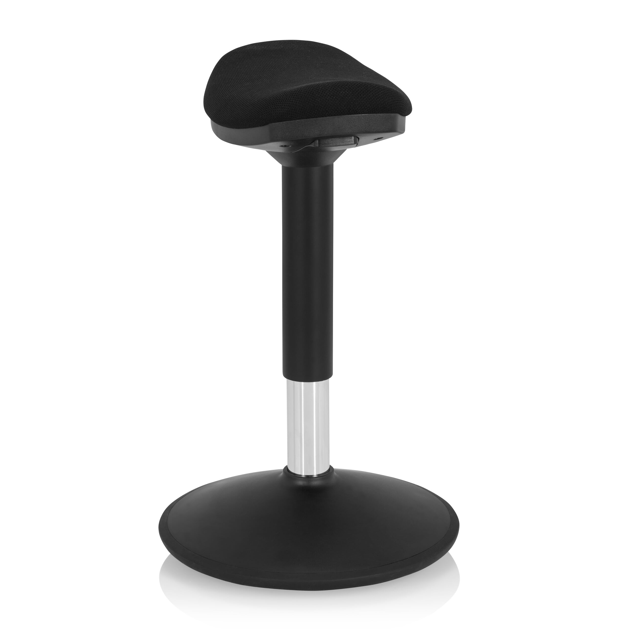hjh OFFICE 830094 Tabouret Balance Sit I B Noir Tissu, Tabouret Assis Debout, Ergonomique, Réglable en Hauteur, pour Une Position Assise équilibrée et Active
