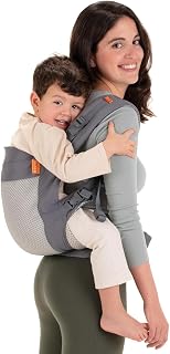 Beco Toddler Cool Babytrage & Kindertrage (24-48 monate)- Atmungsaktive 3D-Performance-Mesh Trage Kleinkind, Hüftfreundlich mit 2 Tragepositionen: Bauchtrage & Rückentrage (Dunkelgrau)