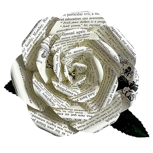 Literary Blooms Handmade Pride and Prejudice Paper Flowers, Paper Roses made from Book Pages, Jane Austen Lovers Gift for Anniversaries, Birthdays, Graduations, Weddings- 5 Inch Medium