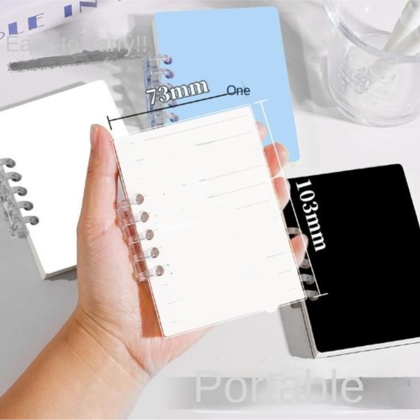 Notatnik Dziennik Przenośny Notatnik Do Protokołów Ze Spotkań, Format A7, Luźna Struktura, Oprawa Spiralna Materiały piśmiennicze(Transparent)