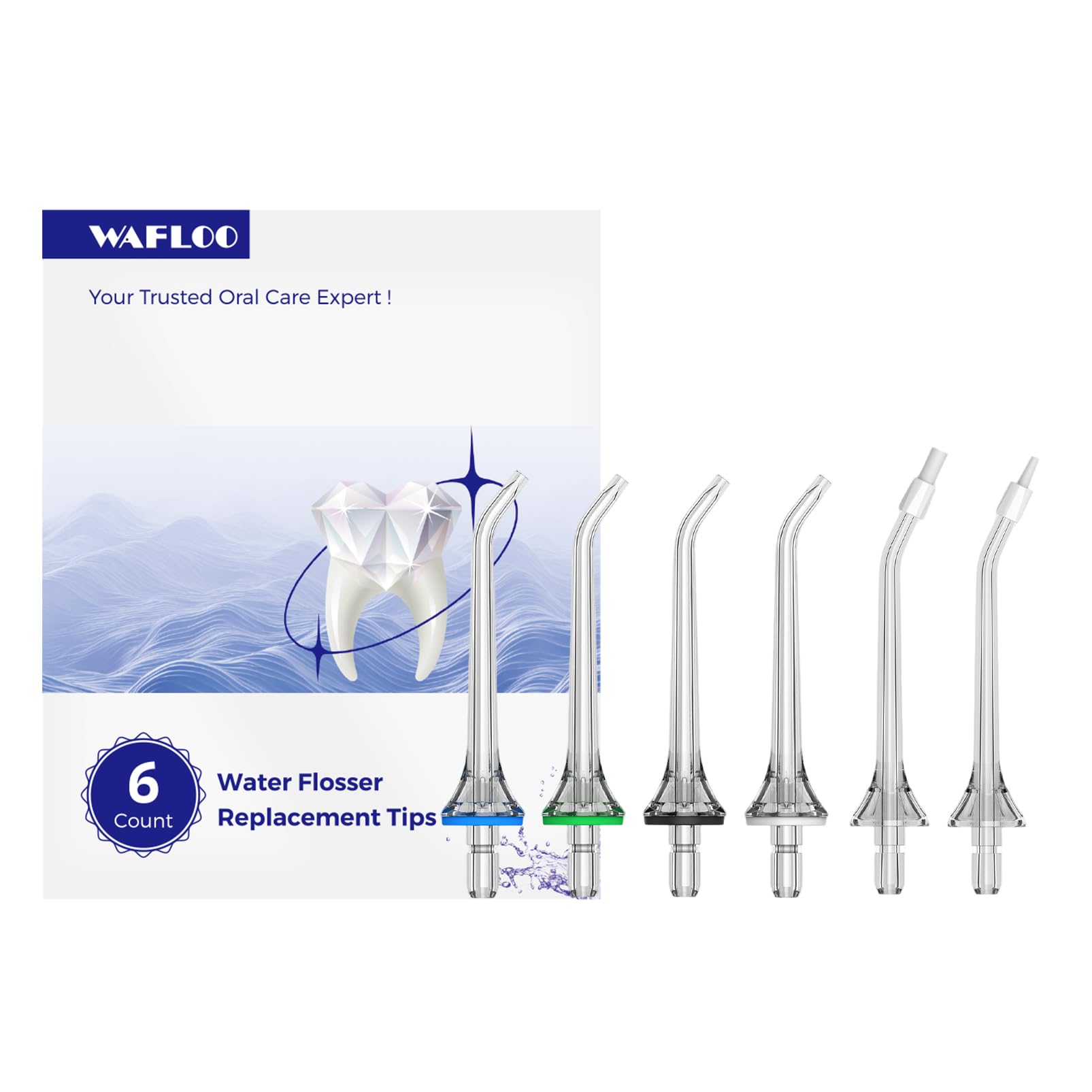 Puntas de chorro de repuesto (6 piezas) para irrigador dental Y206