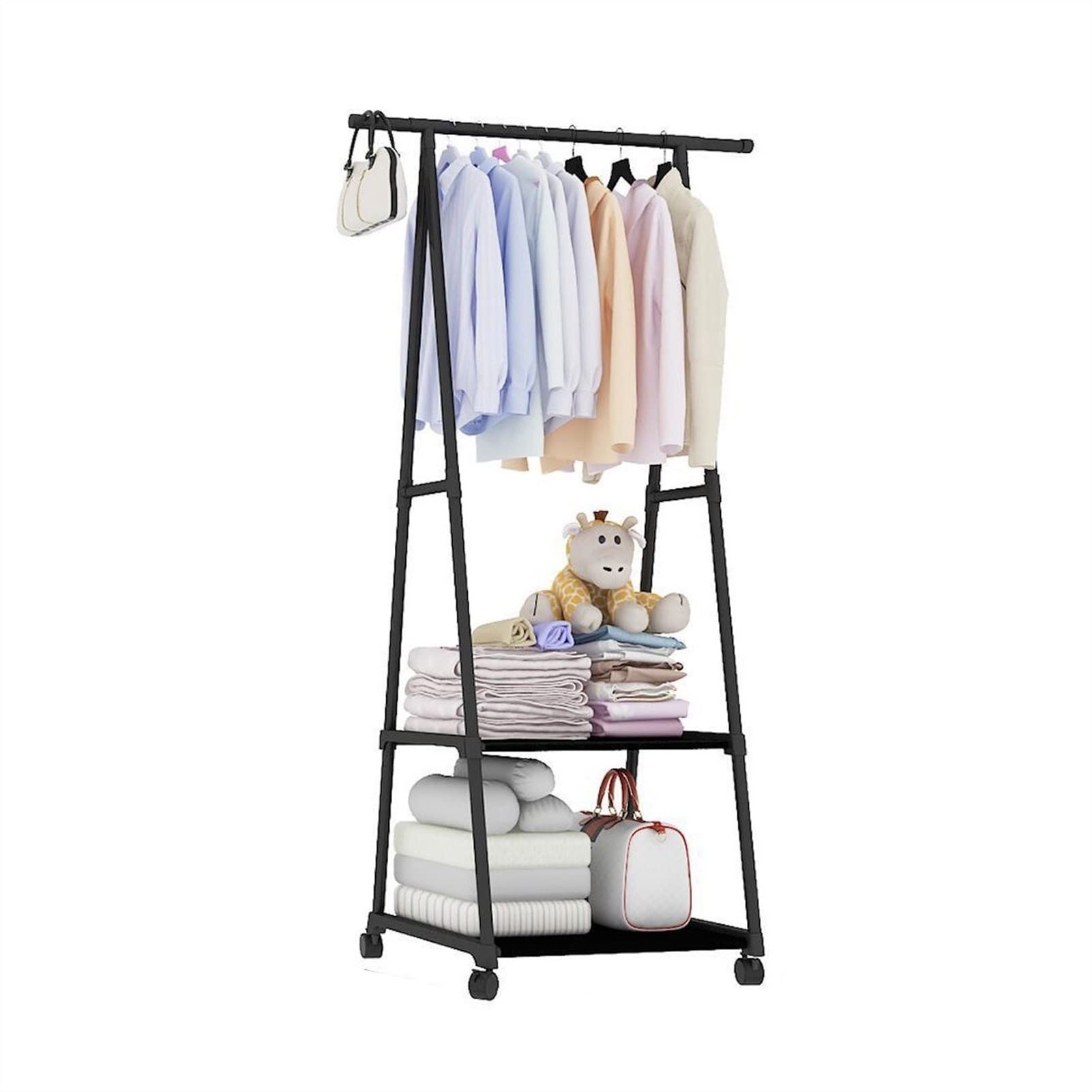AHGFTYRDT Coat Rack Freestanding Coat Rack Floor Hanger Storage Rack Easy To Assemble Wardrobe Home Multifunctional Coat Rack for Hats Scarves Clothes Hall Tree