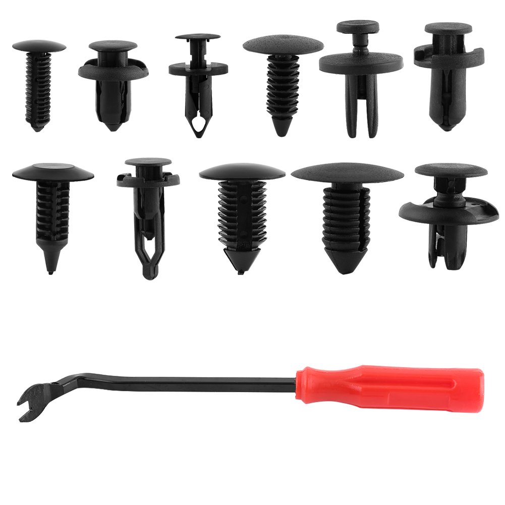 Acouto 240PCS Car Fastener Push Pin Door Trim Clip Bumper Retainer Revetv Interior Assortment with Clip Removal Plier