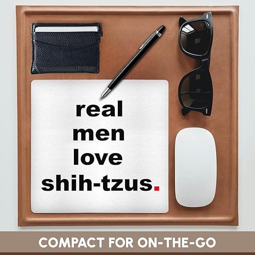 Miniatura 4 de 3dRose LLC - Alfombrilla de mouse de 8 x 8 x 0.25 pulgadas, Real Men Love Shih - Tzus - Amantes de los perros (mp_123082_1)