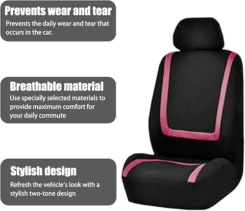 Miniatura 2 de BELOMI Juego completo de fundas de asiento de automóvil, funda de tela transpirable de alta calidad, fundas universales para asientos delanteros y