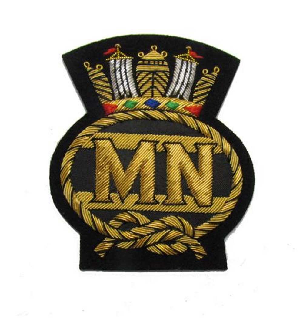 Uniform Store London Badge Merchant Navy Bullion Wire Blazer Badge, Gold, One Size