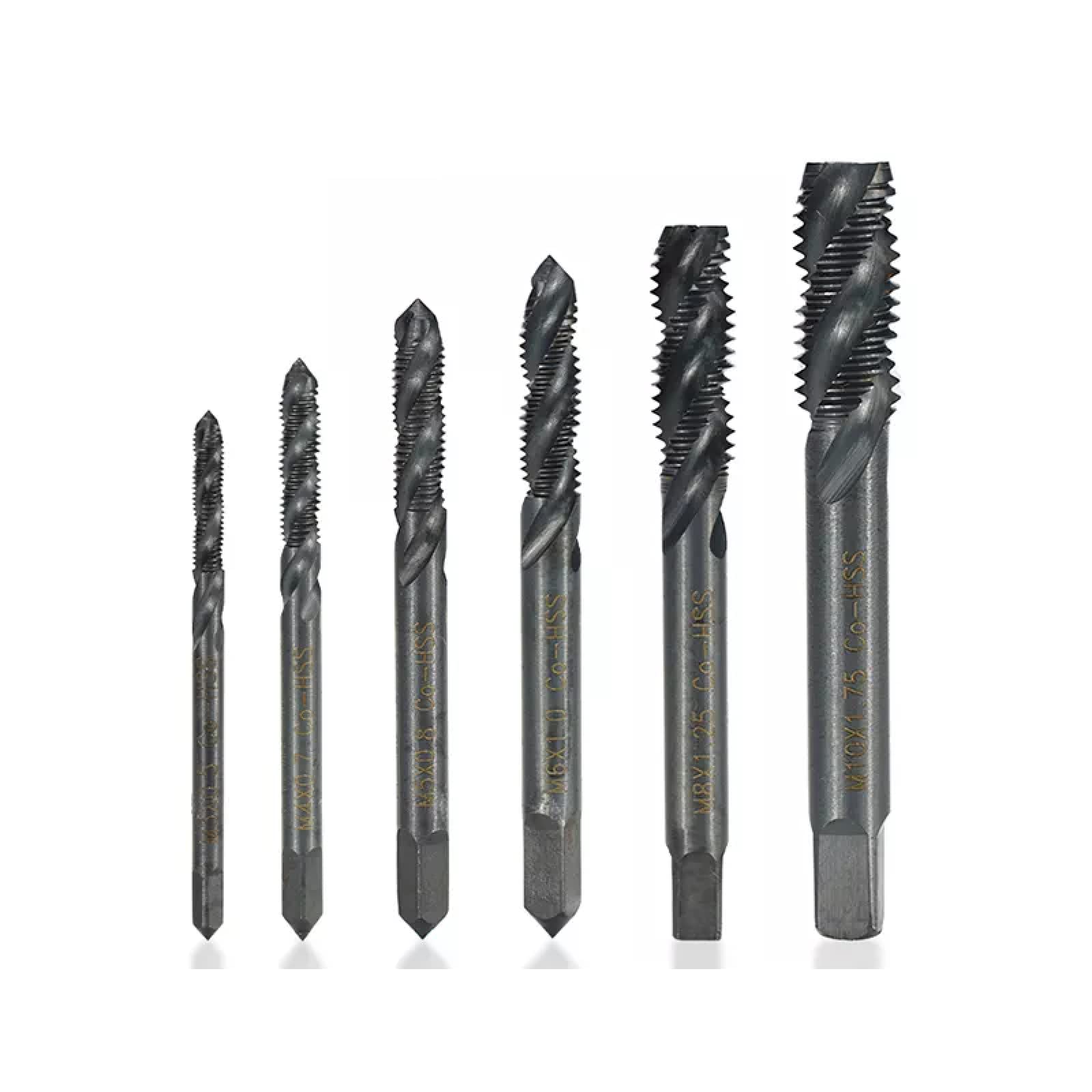 Punta da Trapano, Maschio a Spirale, Maschio a Macchina, utensile per Filettatura metrica, Maschio a Vite Rivestito in nitruro, Punta da Trapano, M5x0,8
