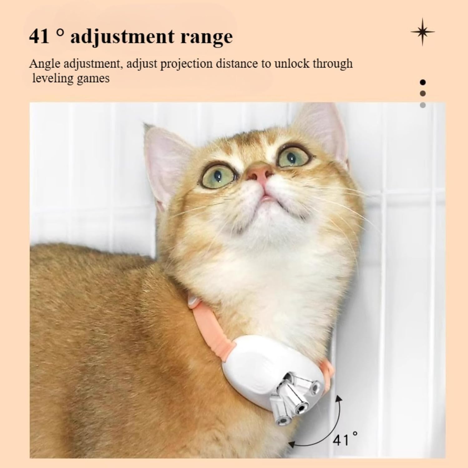 Automatic Cat Toys with LED Light,Two Lighting Modes, Interactive Toys for Indoor Cats,Wearable Electronic Collar for Kitten,Rechargeable Amusing Gifts for Cat Lovers (Pink) image 4 of 9 B0DSSZL3LH