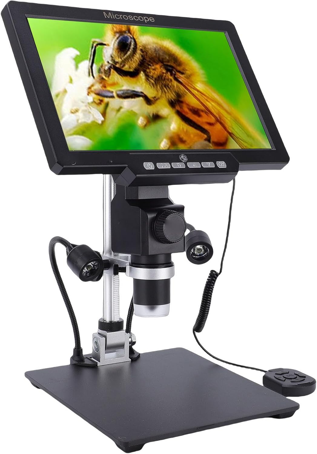 Vbestlife 10.1インチLCDデジタル顕微鏡、12MP 2000X HD IPSはんだ付け顕微鏡大人用、電子機器修理、スク