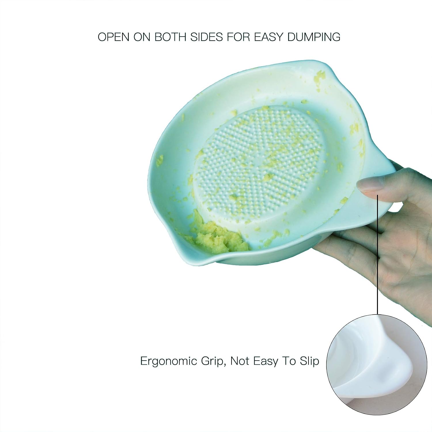 Advanced Ceramic Ginger Grater.Ergonomic Design.Large Size.6.2inch.Contains Premyamium Ceramic Spoon And Cleaning Brush.Wasabi Paste,Garlic Grater. Wasabi Grater.Ginger Mincer. White.