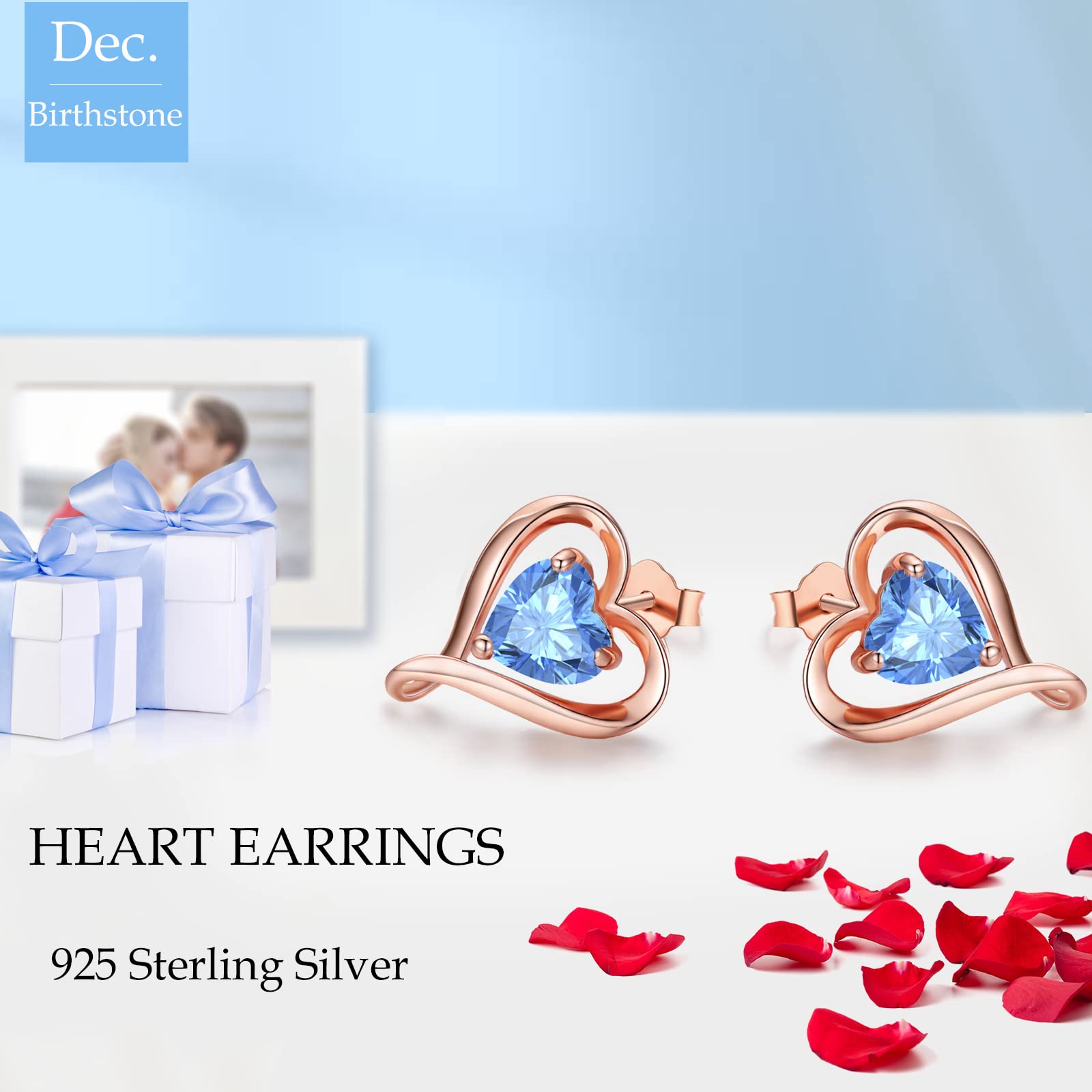 LAVUMO Pendientes Mujer Plata de ley 925/Latón Pendientes Joyas de Mujer Regalos en Cumpleaños Navidad Aniversario día de San Valentín para Esposa, Mamá, Novia