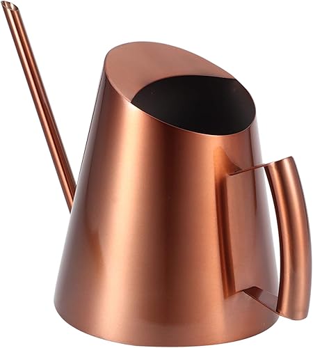 Miniatura 9 de Suculenta lata de agua de boquilla larga de cobre para plantas de interior, regadera larga y estrecha para interiores, bonsái de interior, flor de