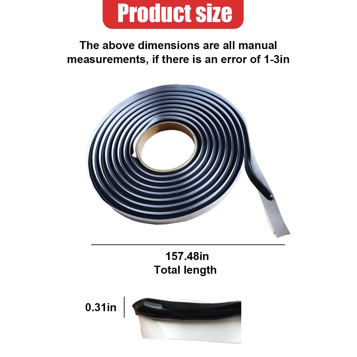 ZIMISI 13FT Butyl Rubber Sealant Tape, Waterproof Headlight Glue Sealant Rope, Car Windshield Dustproof Sound Deadening Caulk Strip, Automotive Sealing Tape Accessories for Window Door