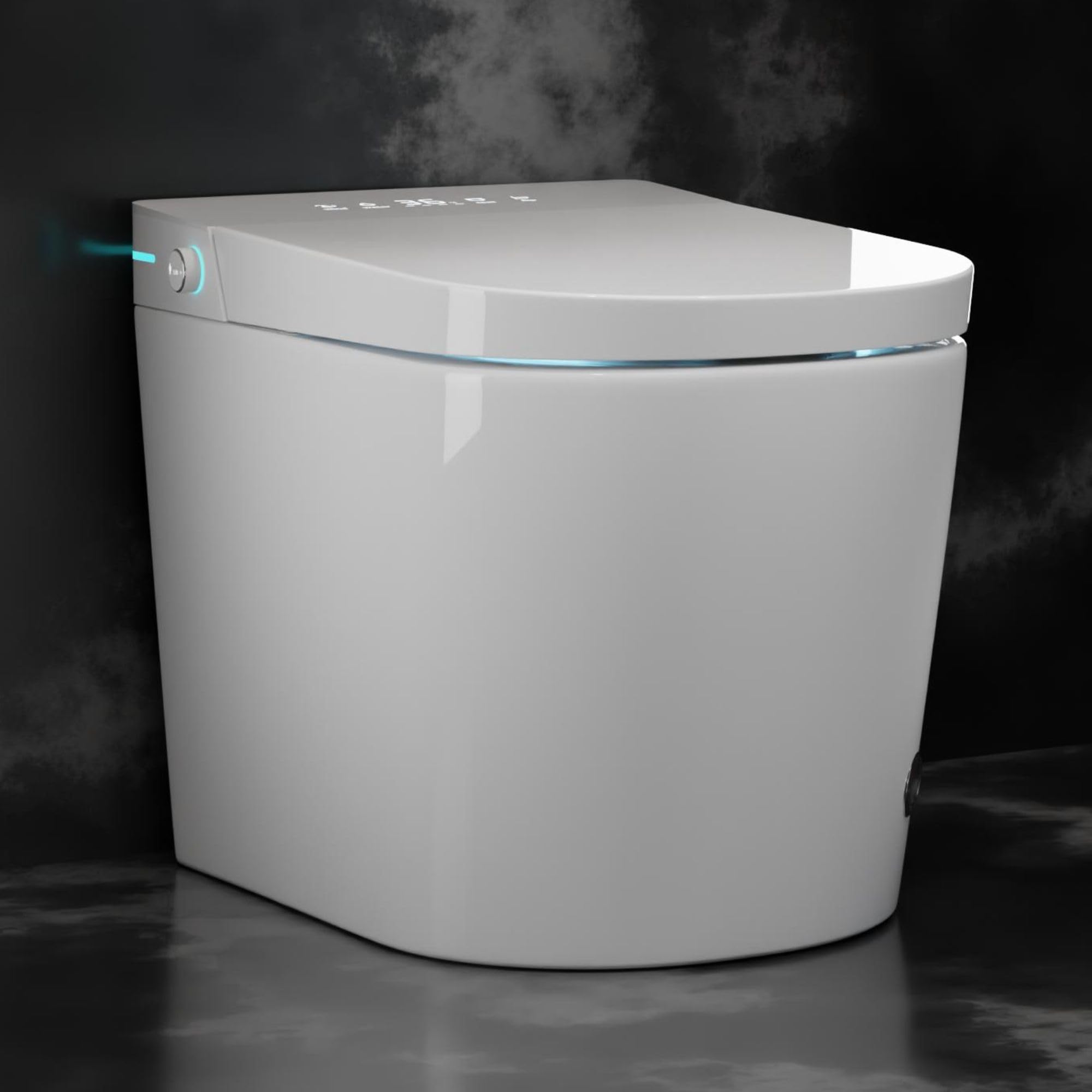 Hindware Automate Imperial Smart Toilet | Adjustable Dryer | Heated Seat | Remote Control & Dual Flush | Nozzle Self-Cleaning | Foot Sensor Flush | Ceramic Floor-Mount EWC S-300 Trap | Star White