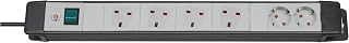 Brennenstuhl Premium-Line Technics extension socket 6-way black/light grey 3m 05VV-F 3G1,25 4x BS + 2x earthed sockets *GB*