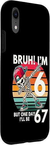 Miniatura 3 de Bruh I'm 6 But One-Day I'll Be 67 Retro 6th Birthday Kids Case for iPhone XR