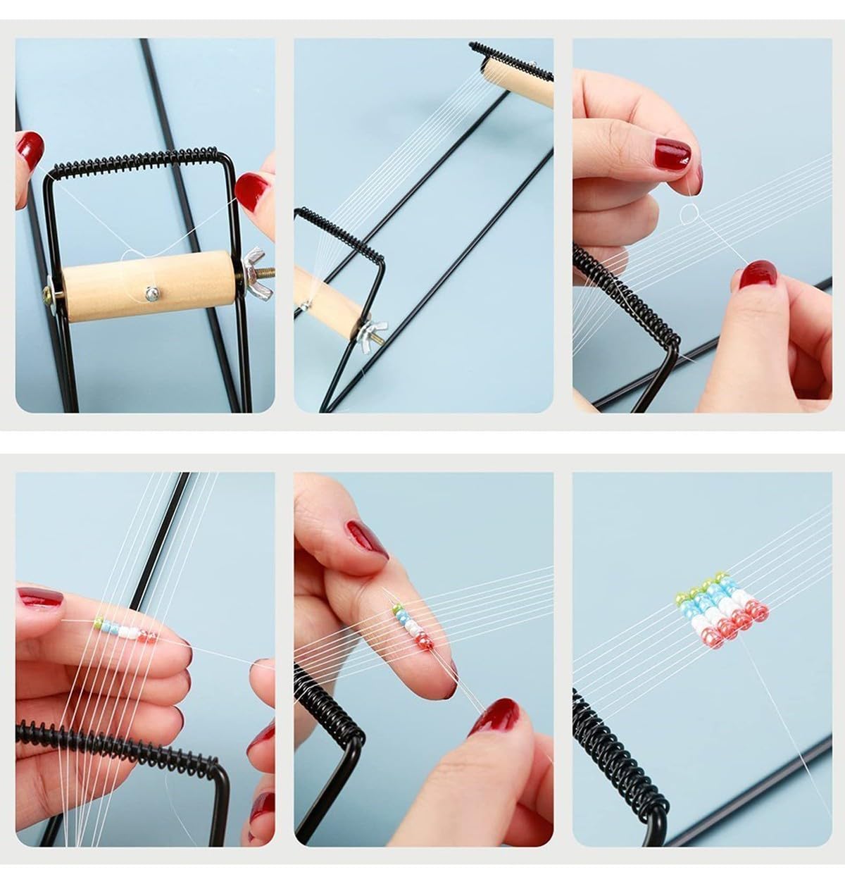 SubsOL Telar de Cuentas, Herramienta de Bricolaje fácil de Usar con abalorio de Banda elástica, Aguja de Cuentas de Vidrio checo para Pulsera, Collar, fabricación de Joyas(28 Colors)