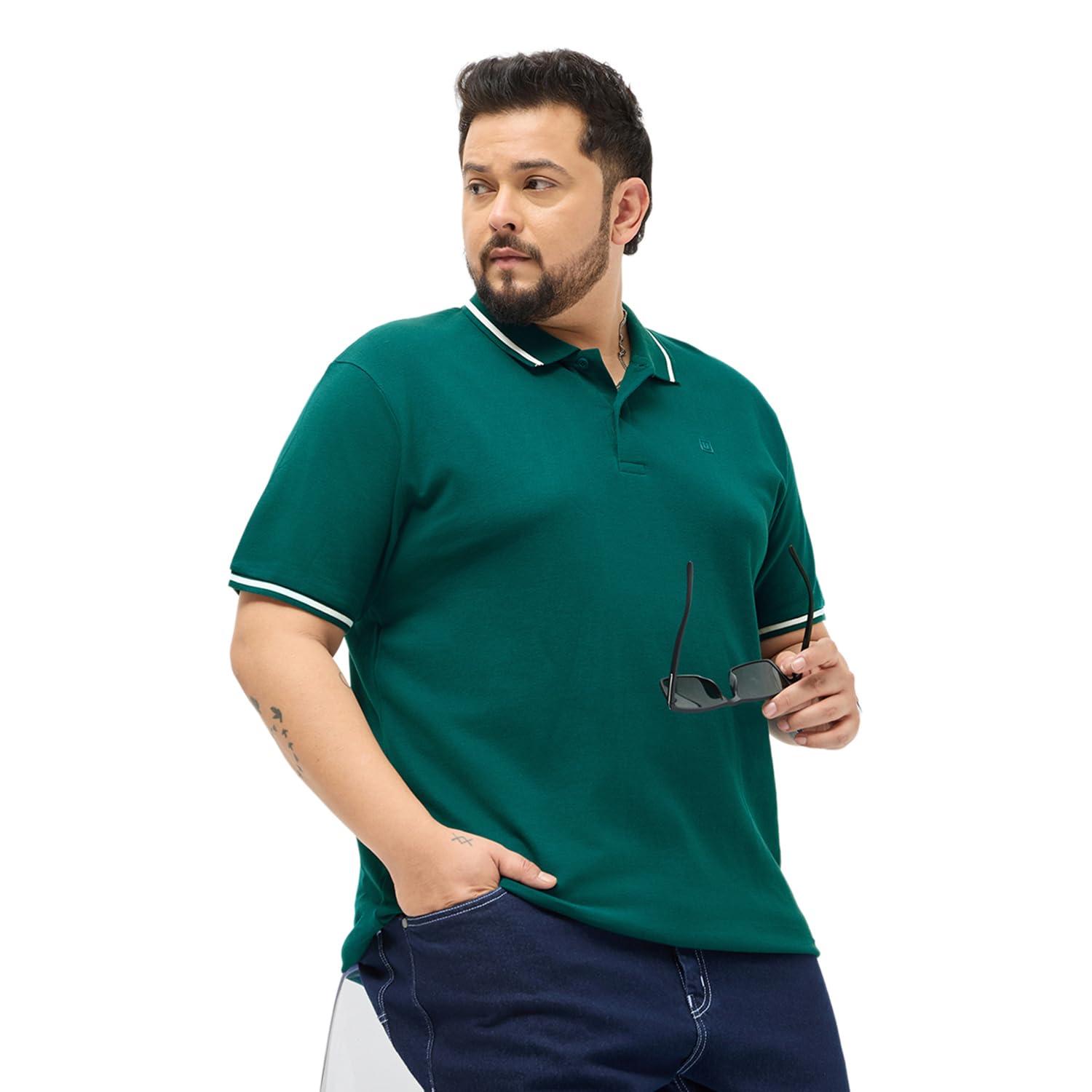 urbano plus Men's Solid Regular Fit Half Sleeve Cotton Polo T-Shirt-picture-19